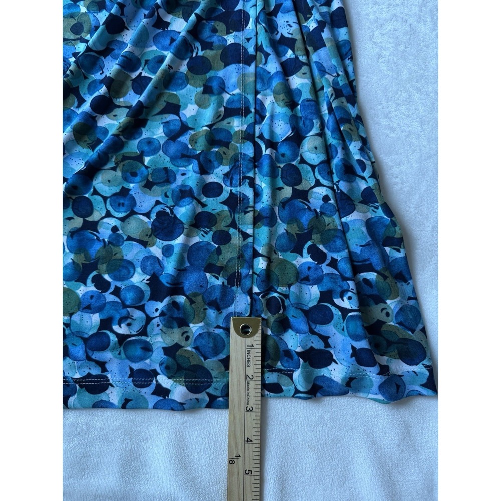 Dress Barn Women's Petite 12 Blue Bubble Ruched Waist Faux Wrap Stretch Dress‎ - Picture 6 of 9